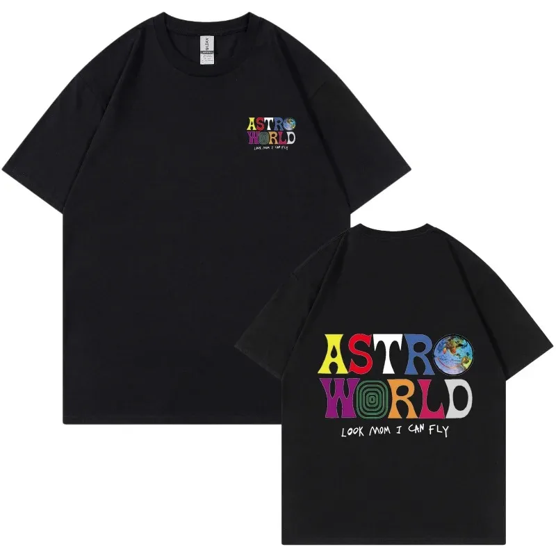 Cactus Jack ASTROWORLD T-shirt Look Mom I Can Fly letter print Summer men women 100% Cotton T-shirts Hip Hop Streetwear tee top