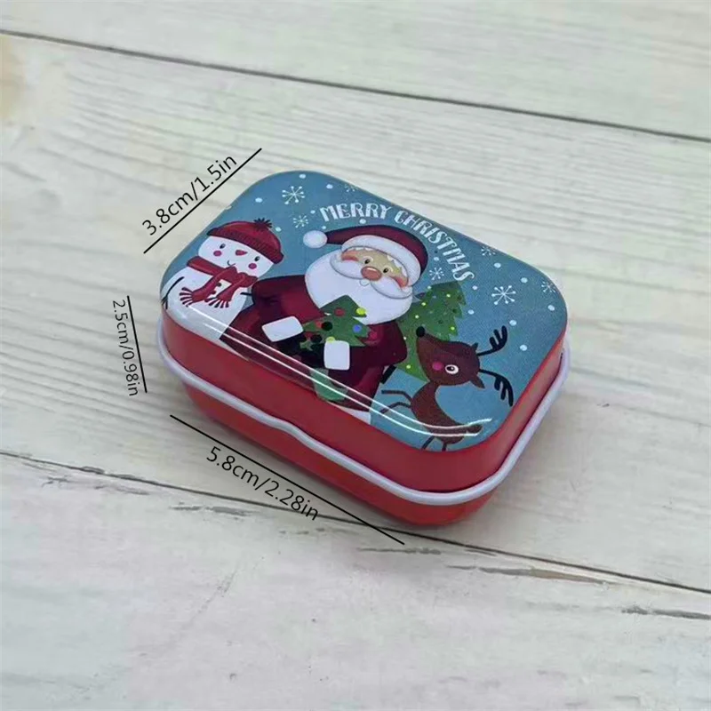 10Pcs Mini Christmas Gifts Xmas Gift Box Tins Metal Storage Box for Jewelry,Coin,Small Items Protable Storage Case