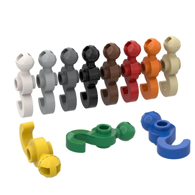 10Pcs MOC Parts 30395 Hook with Towball Compatible Bricks DIY Assmble Building Blocks Particle Kid Puzzle Brain Toy Gift