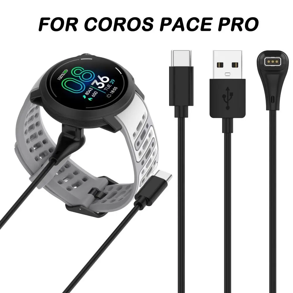 كابل شحن ساعة بطول 1 متر USB-A سلك شاحن سريع الشحن من النوع C سلك شحن طاقة الساعة لـ COROS PACE Pro