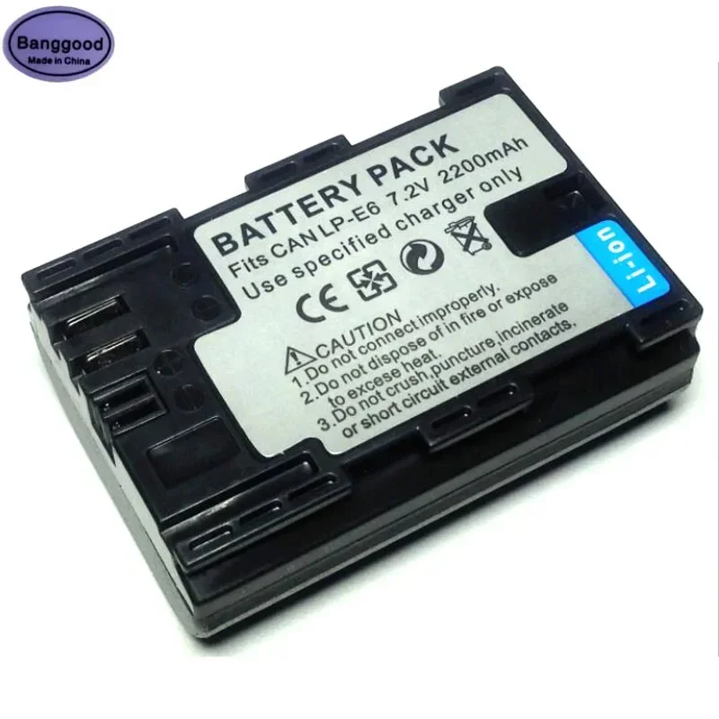 7.2V 2200mAh LP-E6 LPE6 Digital Camera Battery Pack For Canon EOS 5DS 5D Mark II Mark III 6D 7D 60D 60Da 70D 80D DSLR EOS 5DSR