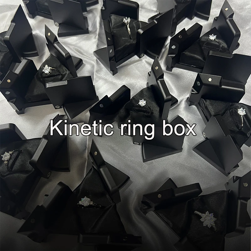 

Aluminum Alloy Kinetic Energy Ring Box Rotating Mechanical Deformation Jewelry Storage Display Box Creative Proposal Cube Boxes