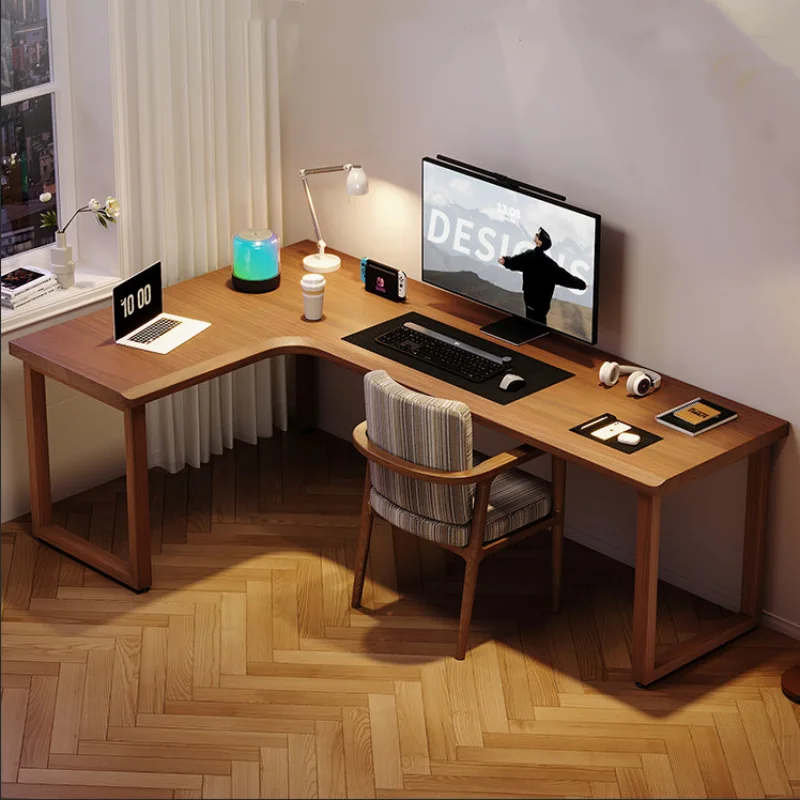 All-Solid Wood Corner Desk Home L-shaped Corner Wall-Against Office Desk Computer Desk