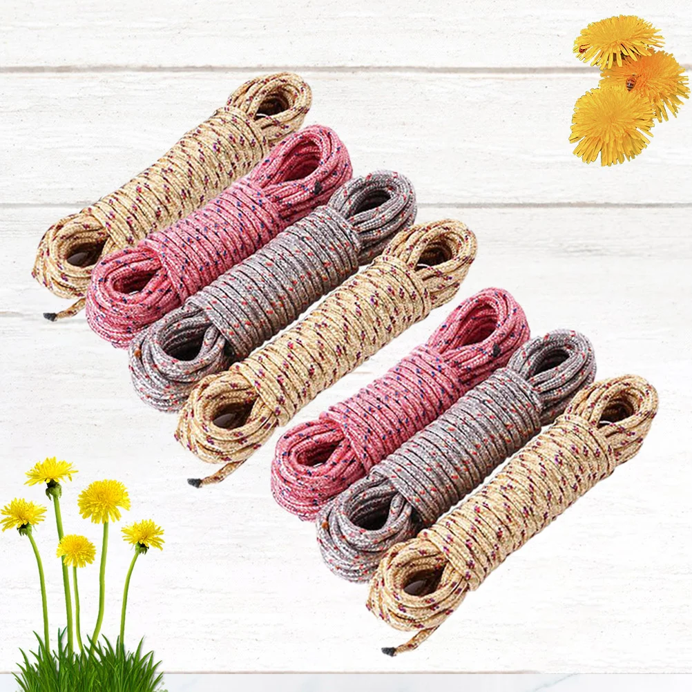 

7Pcs Braided Nylon Rope Colorful 10m High Toughness Weather Resistant Camping Clothesline Drying Rope Versatile Outdoor