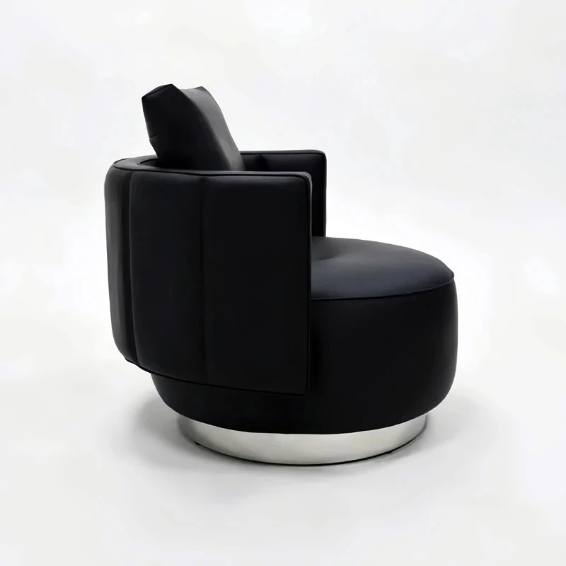 

Living Room Balcony Retro Leisure Single-Seat Sofa Chair Italian Simple Designer Leather Wingback Chair