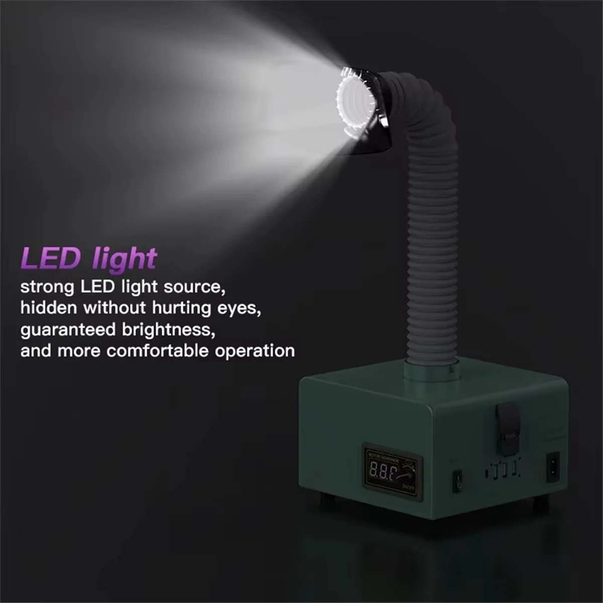 2025 novo 150w absorvedor de fumaça de solda esd extrator de fumaça led luz filtro de carbono ativado esponja instrumento de fumo de solda ue