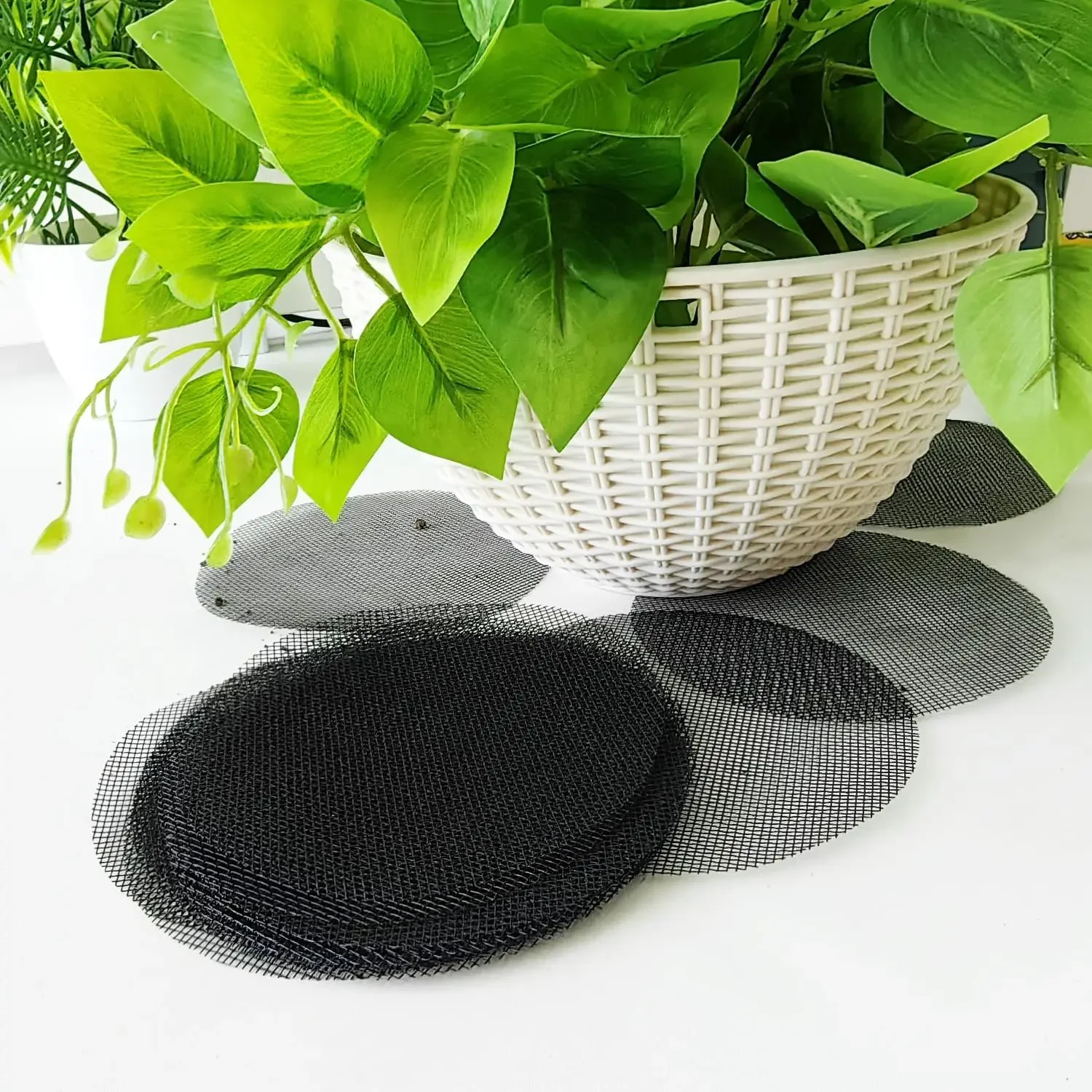 10/300x Flower Pot Hole Mesh Pad Round Drainage Screen Grid Mat Bottom Prevent Soil Loss Breathable Bonsai Plant Gardening Tools