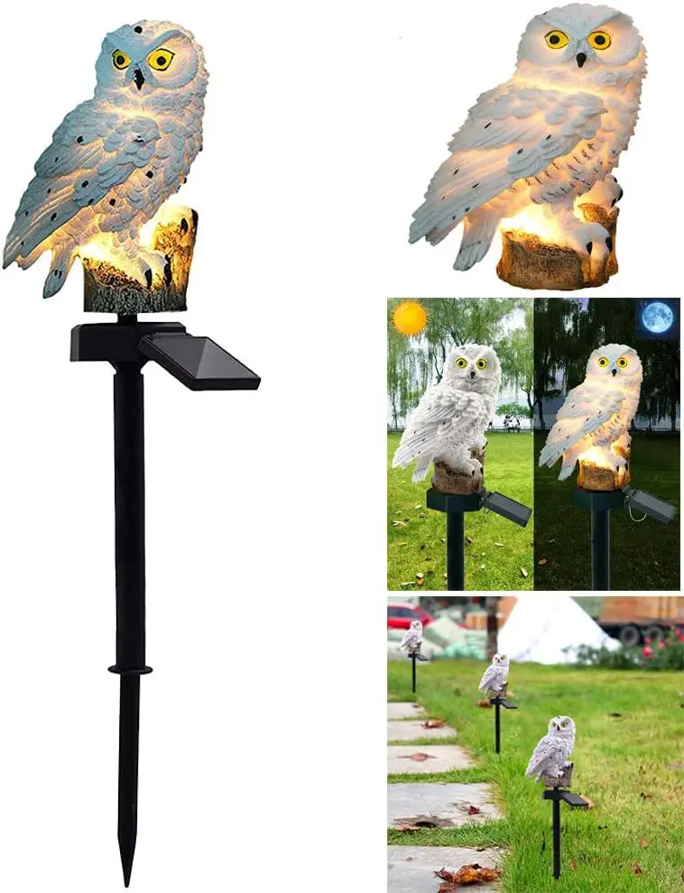 

Solar Lights Solar Garden Lamp Outdoor Decorative Resin Owl Solar LED Lights with Stake for Garden Lawn Pathway Yard Decortions