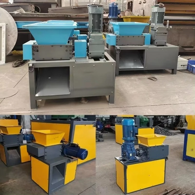 Small Silent Thin Steel Iron Wire Shredder 3/4/5.5/7.5kw Mini Metal Plastic Crusher Copper Tube Shredding Machine