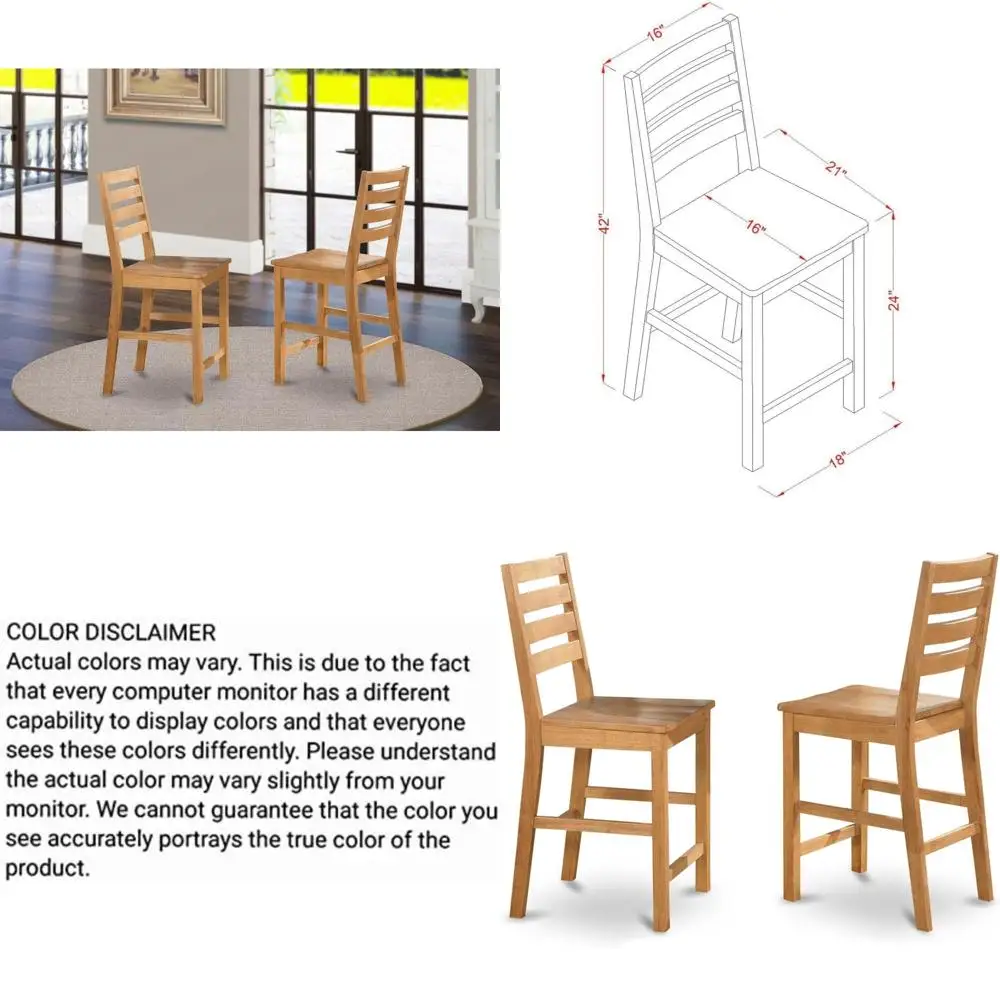 

Обеденные стулья из дуба с изогнутой спинкой, высота для столешницы, комплект из 2 штук