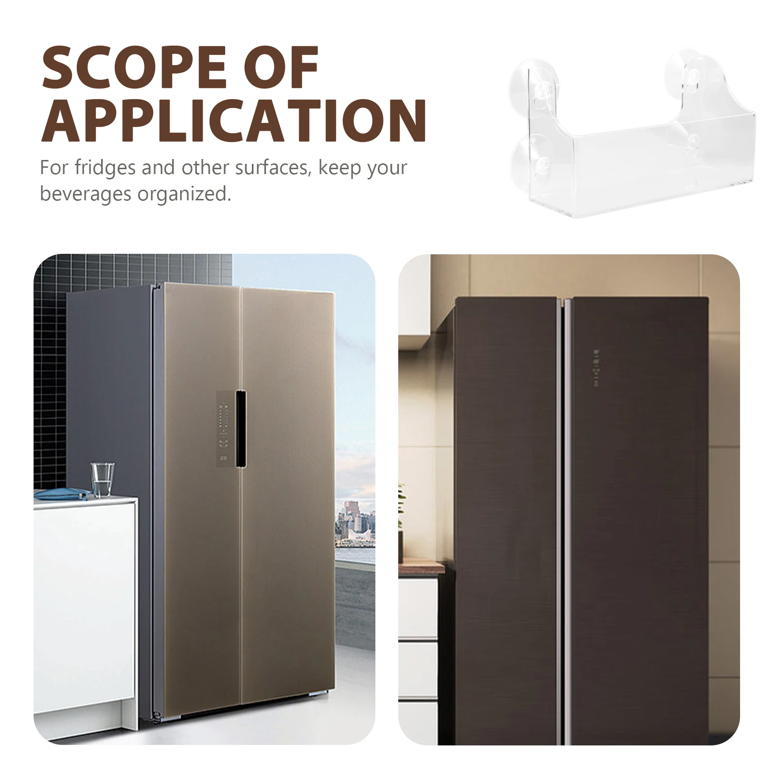 

1Pcs Suction Refrigerator Rack Clear Acrylic Beverage Shelf Storage Organizer Drinks Display Frame Refrigerator Rack