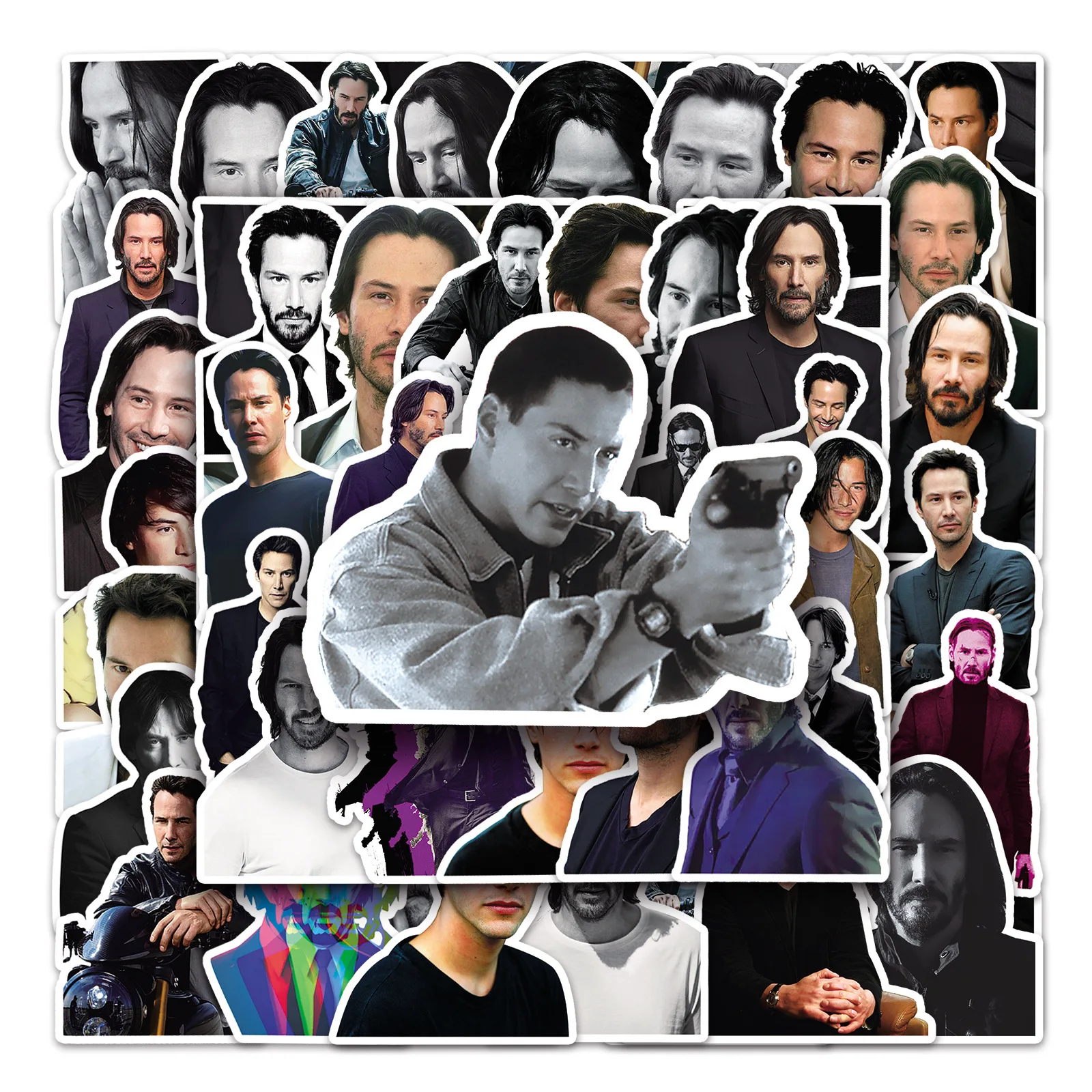 Autocollant mural motif star Keanu Reeves, 10/30/50 pièces, stickers, acteur de film, rick, pour ordinateur portable, téléphone, bagages, décalcomanies, jouets