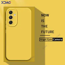 Luxury Angel Eyes Phone Case for Samsung Galaxy A54 5G Square Liquid Silicone Back Cover SamsungA54 360 Shockproof Fashion Coque