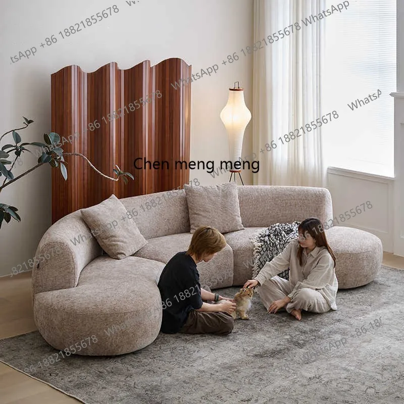 

Medieval curved semicircular sofa designer combination large flat layer special-shaped cream wind, sofa retro sofa