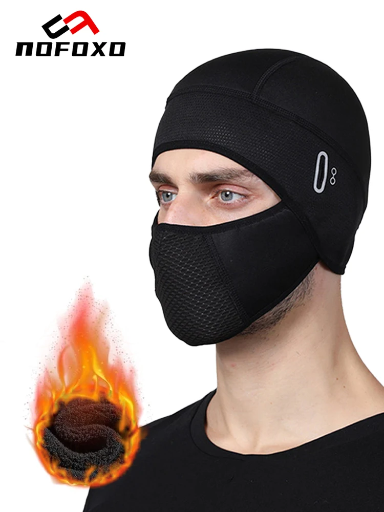 AliExpress nofoxo NOFOXO Fleece Bicycle Caps Bike Balaclava Winter Keep Warm Face Protection Thermal Mask Windproof Cycling Skiing Face Mask