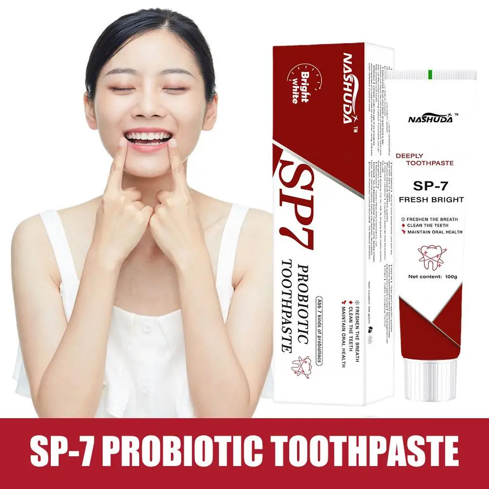 

100g SP-7 Probiotic Whitening Toothpaste Brightening SP7 Toothpaste Stain Enzyme Fresh Whitening Removing Teeth Breath & Z6J3