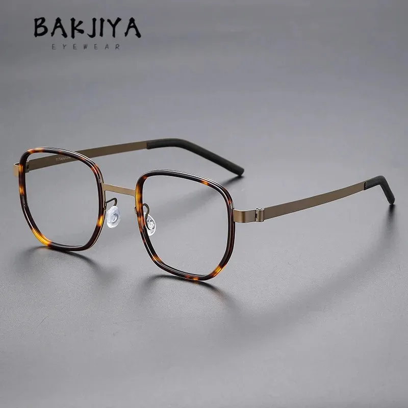 

Denmark Brand Imitation Oversized Titanium Alloy Myopia Prescription Eyeglasses Frames for Men Retro Polygonal Full-Rim eyewear