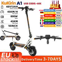 Kukirin A1 Electric Scooter Foldable Kickscooter 800W Motor 48V13Ah Battery 45KM/H Max Speed 45KM Range 10Inch Tires EScooter