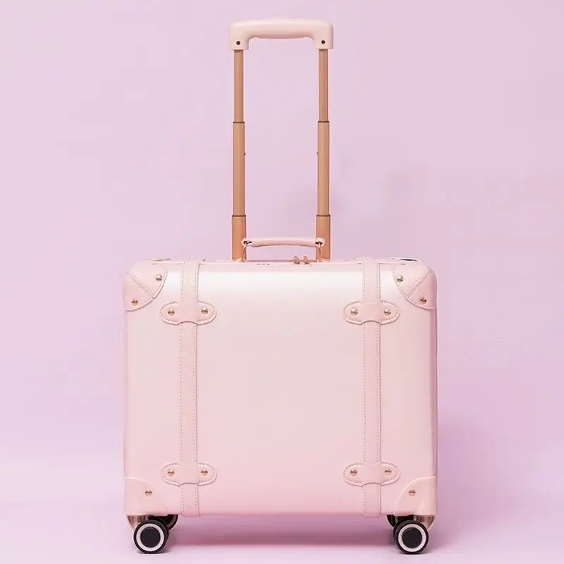 New Fashion PU Leather Travel Bag Rolling Luggage sets,14\