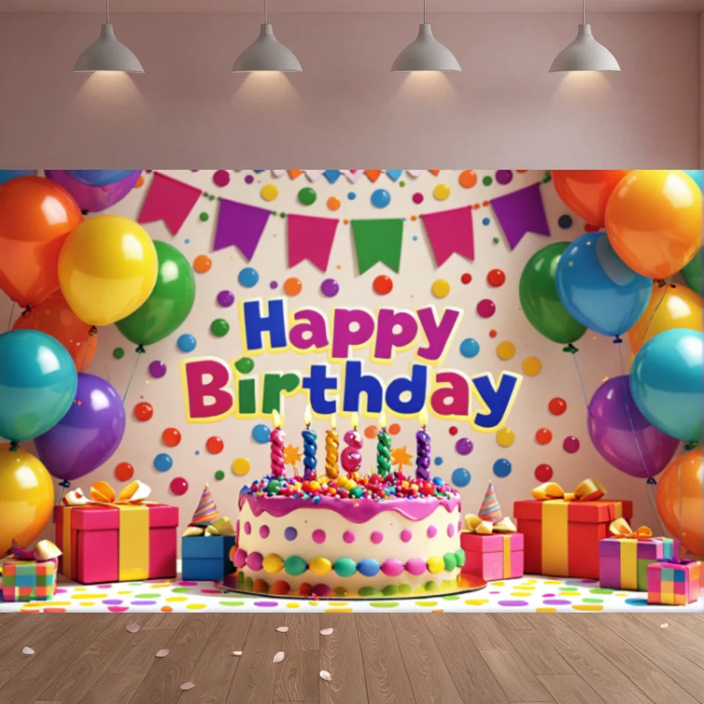 

Birthday Party Backdrop Cloth Children's Birthday Background Booth Banner Poster Photography Backdrop Baby Shower Party Decorati