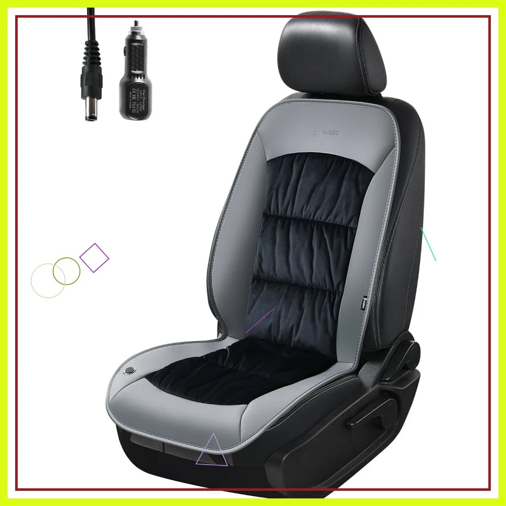 

Winter Car Seat Cushion for Full Back and Seat Comfort, Universal Fit for Cars Trucks SUV Van, Gray