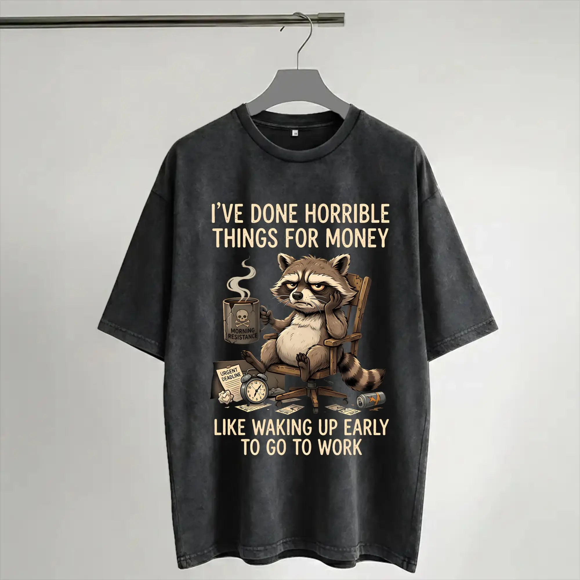 I've Done Horrible Things For Money  Washed T Shirts Streetwear Hip Hop Cool T-Shirt  Tees Tops for Men Women Short Sleeve