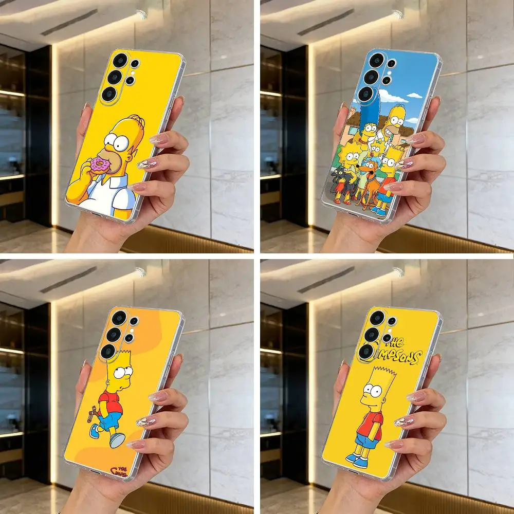

Simpsons-Funny Cartoon Phone Case For Samsung S25,S24,S21,S22,S23,S30,Ultra,S20,Plus,Fe,Lite Transparent Cover