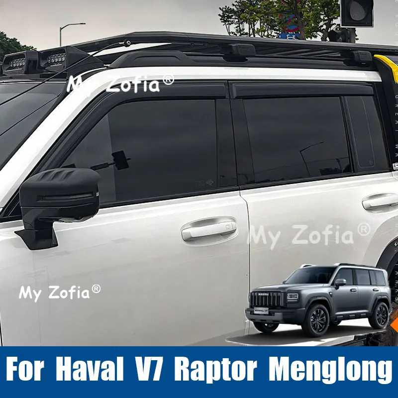 

For Haval V7 Raptor Menglong 2025 2026 Window Rain Guards Car Side Door Anti-Rain Deflectors Weatherproof Shield Accessories