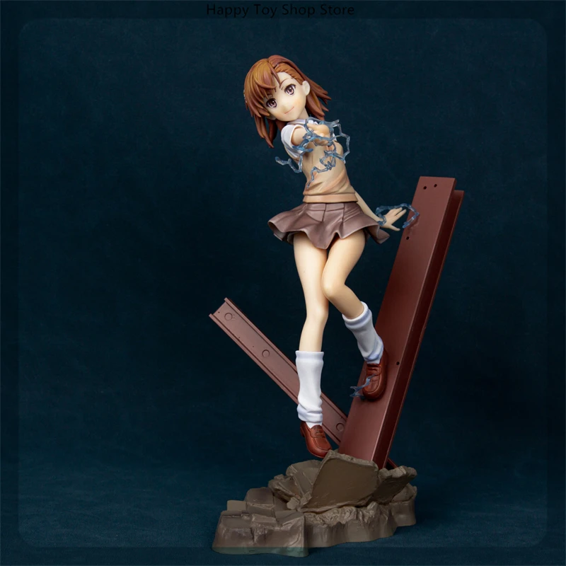 26cm Toaru Majutsu No Index Lv5 Railgun Misaka Mikoto Anime Girl Figure Model Statue Collection Desktop Decoration Ornament Toys