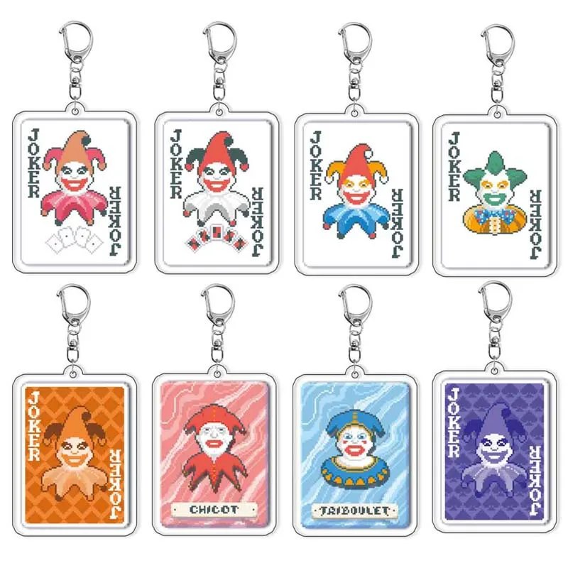 

Карты с клоуном Balatro, игровой брелок Perkeo, подвеска для мальчика, каваи, украшение для студенческой сумки, брелок для ключей, аксессуары, акриловый подарок на день рождения