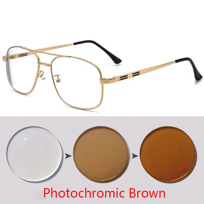 Alloy Glasses Men big Square Myopia Prescription Eyeglasses Women Metal Full Optical Eyewear 2256 SPH 0 -0.5 -0.75 -1.0 TO -6.0