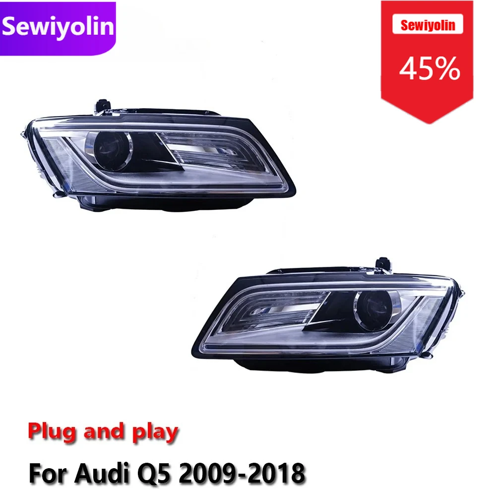 

Car DRL LED Headlight Assemblies For Audi Q5 2009-2018 Fog DRL Brake Turn Signal Lamp Plug And Play