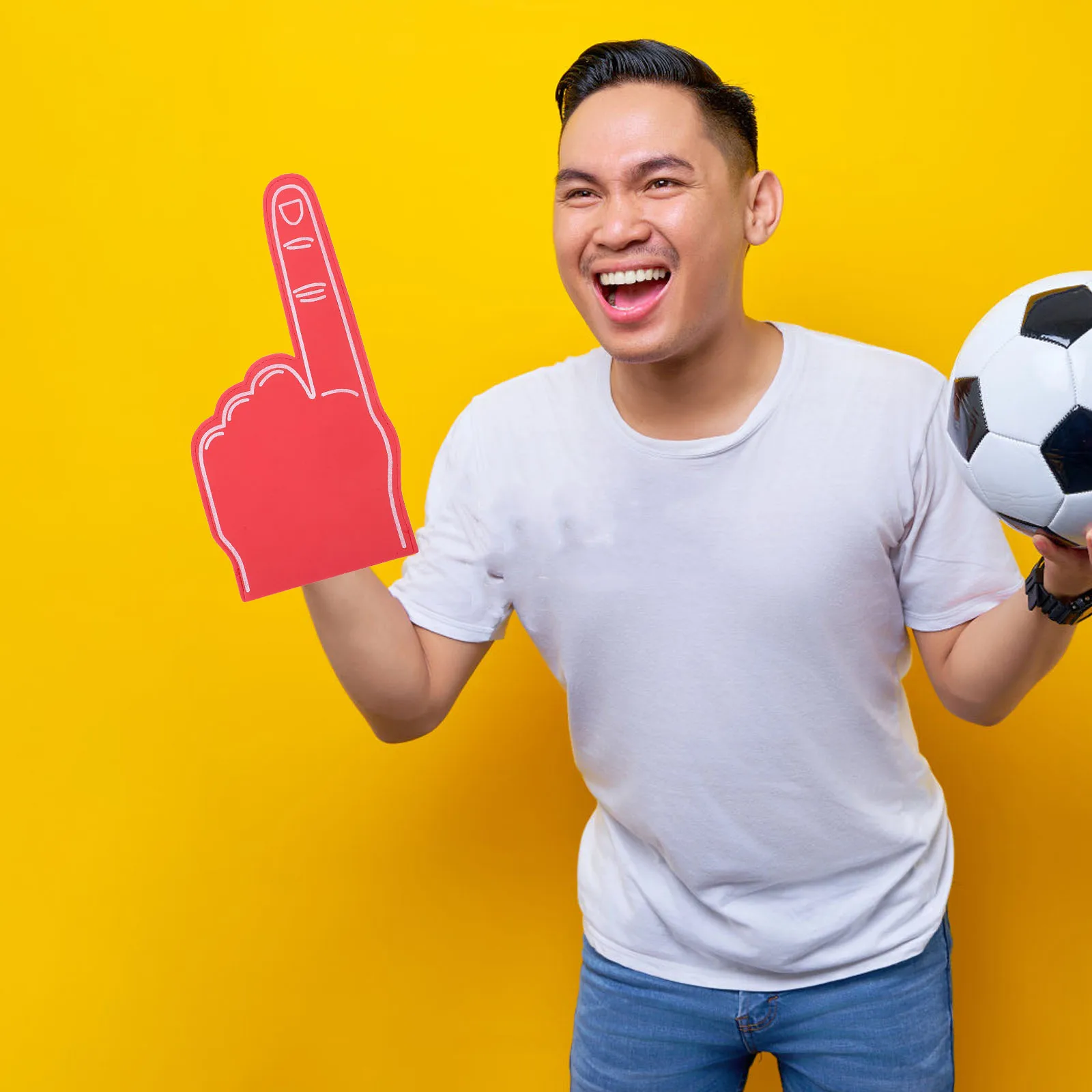 

2Pcs Foam Finger Cheerleading Props Lightweight Durable for Sports Parties Football Fans Cheering Supplies Prop Foam Finger