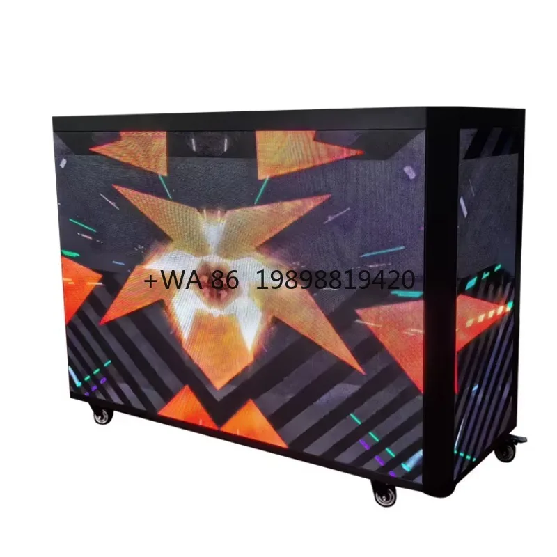 

Видео Dj Station Фасад Настольная подставка Настольная будка Светодиодный видеостена Экран Новый стиль Популярный светодиодный дисплей DJ Booth Play