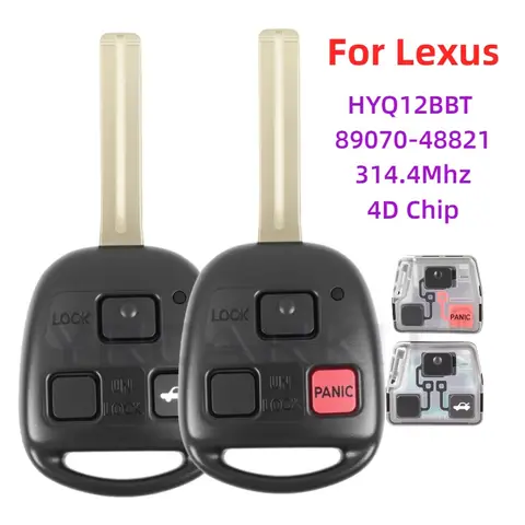 For Lexus RX330 RX350 RX400 h LS430 ES330 ES300 GX470 IS300 SC430 Car Remota key Fob HYQ12BBT 89070-488214D 68 4C Chip 314,4 MHz