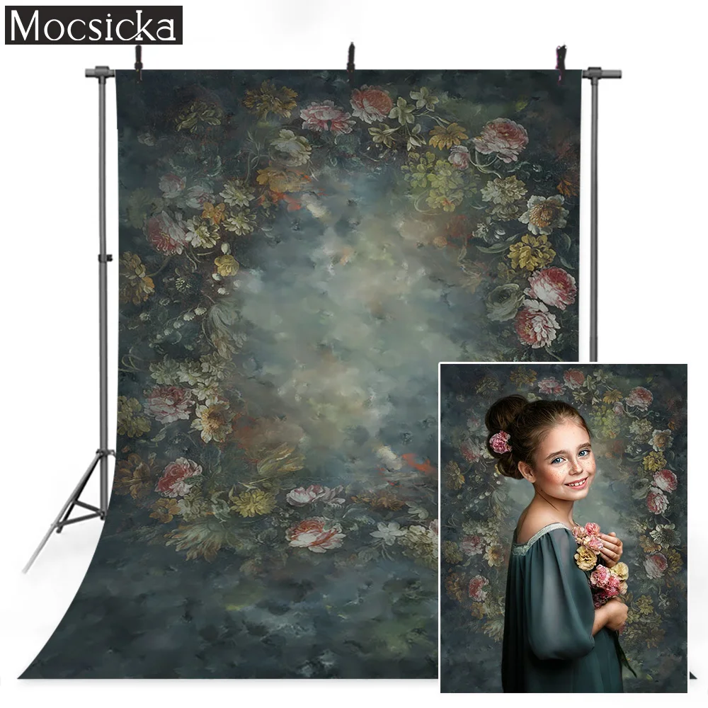 Mocsicka مجردة الأزهار التصوير خلفية للبالغين صورة رسمت باليد الزهور الأطفال عيد ميلاد الفن صورة خلفية