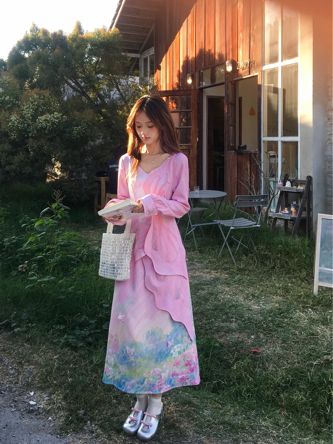 

Платье Gula Liangpin с вышивкой, свободного кроя, стройнящее, длинное, для ранней весны, красивое, в нежном стиле, из регенерированного полиэстера