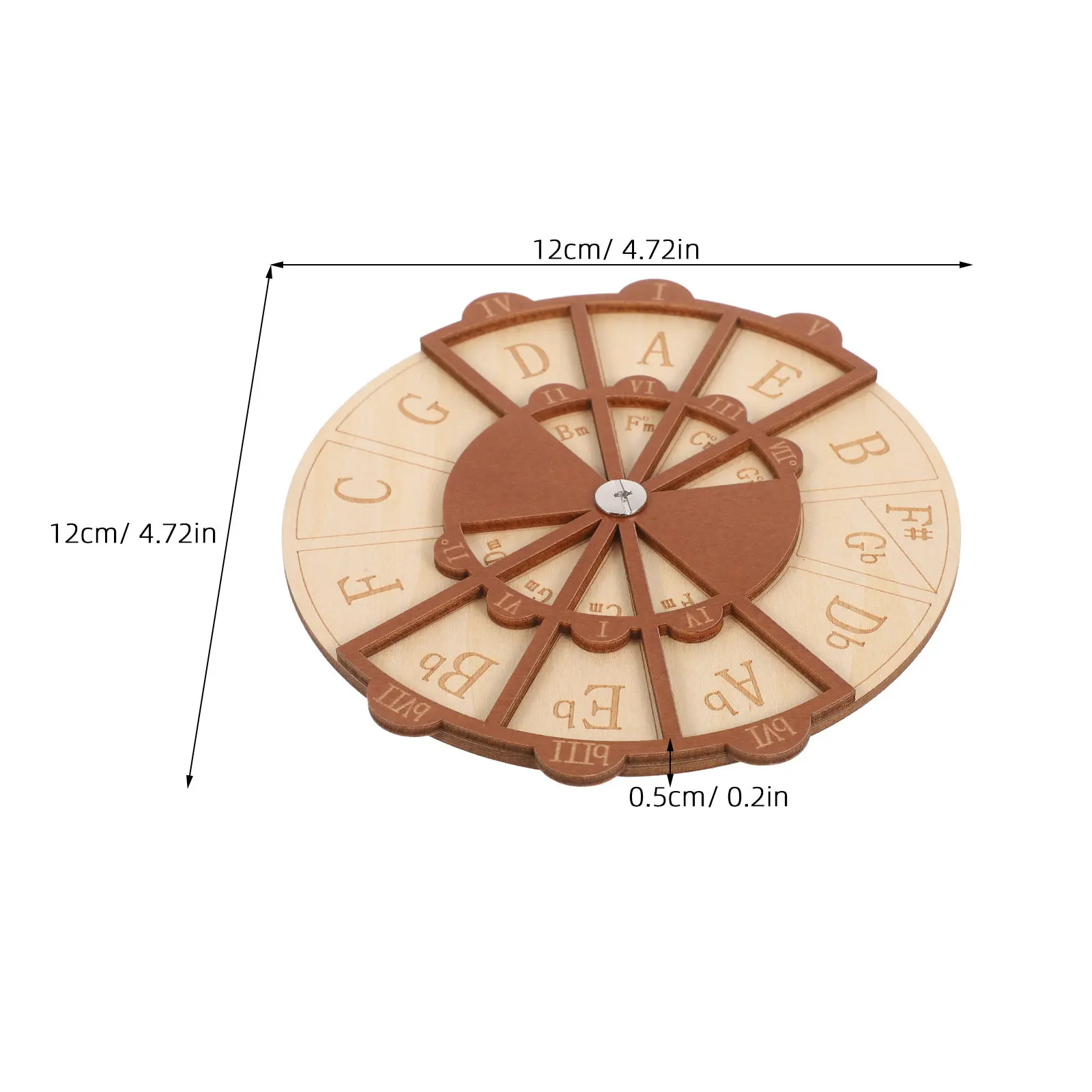 Natural Wood Guitar Chord Wheel Circle of Fifths Portable Trainer Music Theory Practice Tool Chord Progression Aid Songwriting - view 4