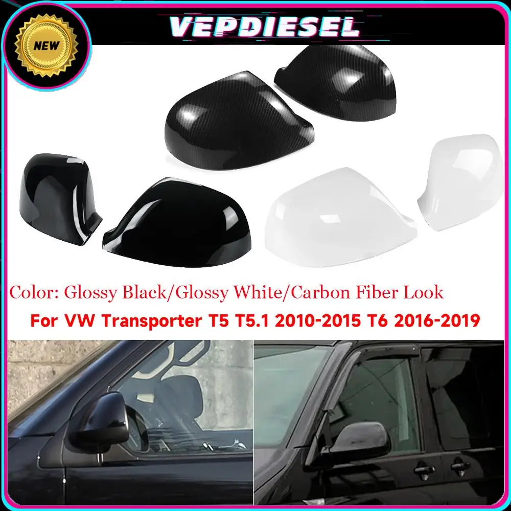 

2PCS Car Rearview Mirror Cover Side Wing Mirror Cap For VW Volkswagen Transporter T5 T5.1 2010-2015 T6 2016-2019 7E1857527F