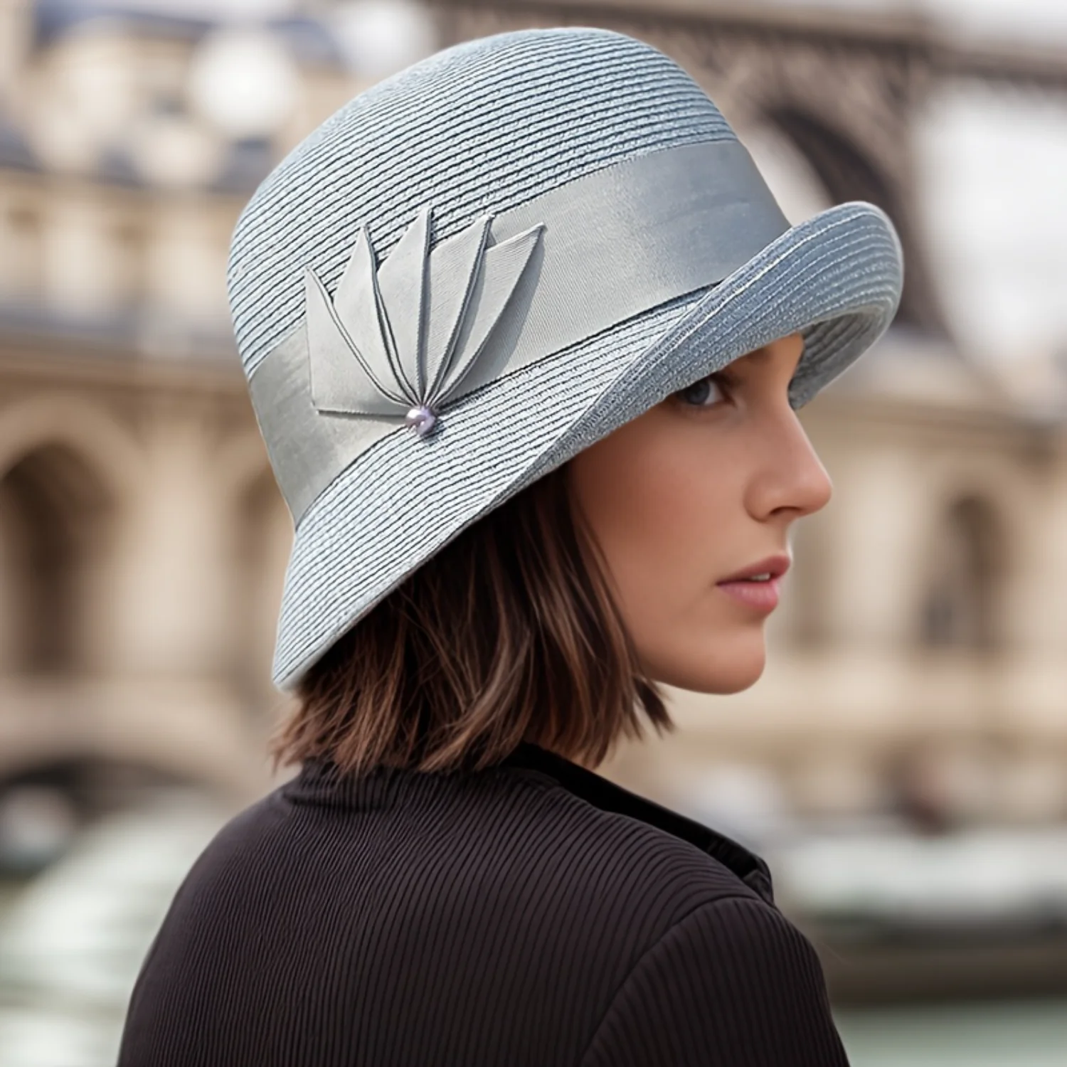 Elegant Women's Sun Hat For Summer | Stylish Rolled Brim Basin Hat | Casual Travel Bucket Hat With Chic Bow Detail | Stylish Sun