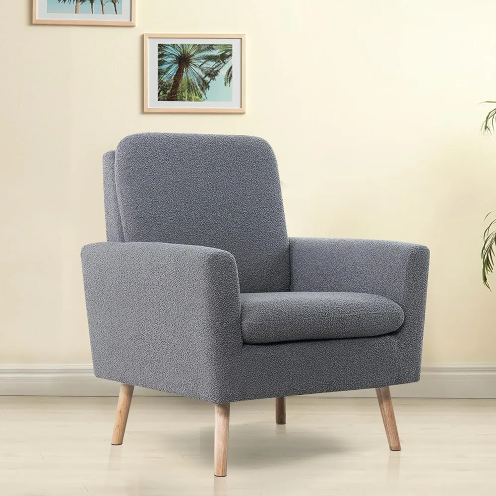 

Frida Mid-Century Modern Chair, Durable Wood Frame Accent Chairs for Living Room, Reading Chair with armrest