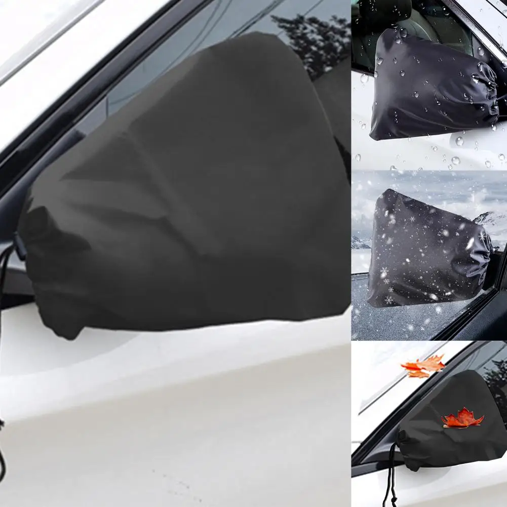 Anti freeze Car Mirror Cover Universal Car Side Mirror Covers for Snow Sun Adjustable Drawstring Weather proof