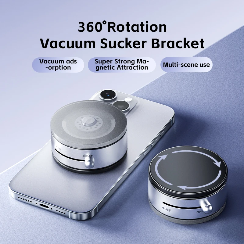 New Multifunctional Rotatable Magnetic Bracket Portable Aluminum Alloy Vacuum Magnetic Mobile Phone Bracket