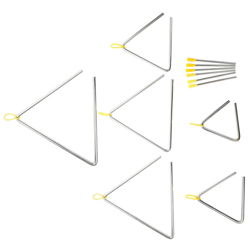 

Triangle Percussion Instrument 6 Sets Kids Musical Toys Preschool Triangle Striker Material Clear Sound Educational Toy