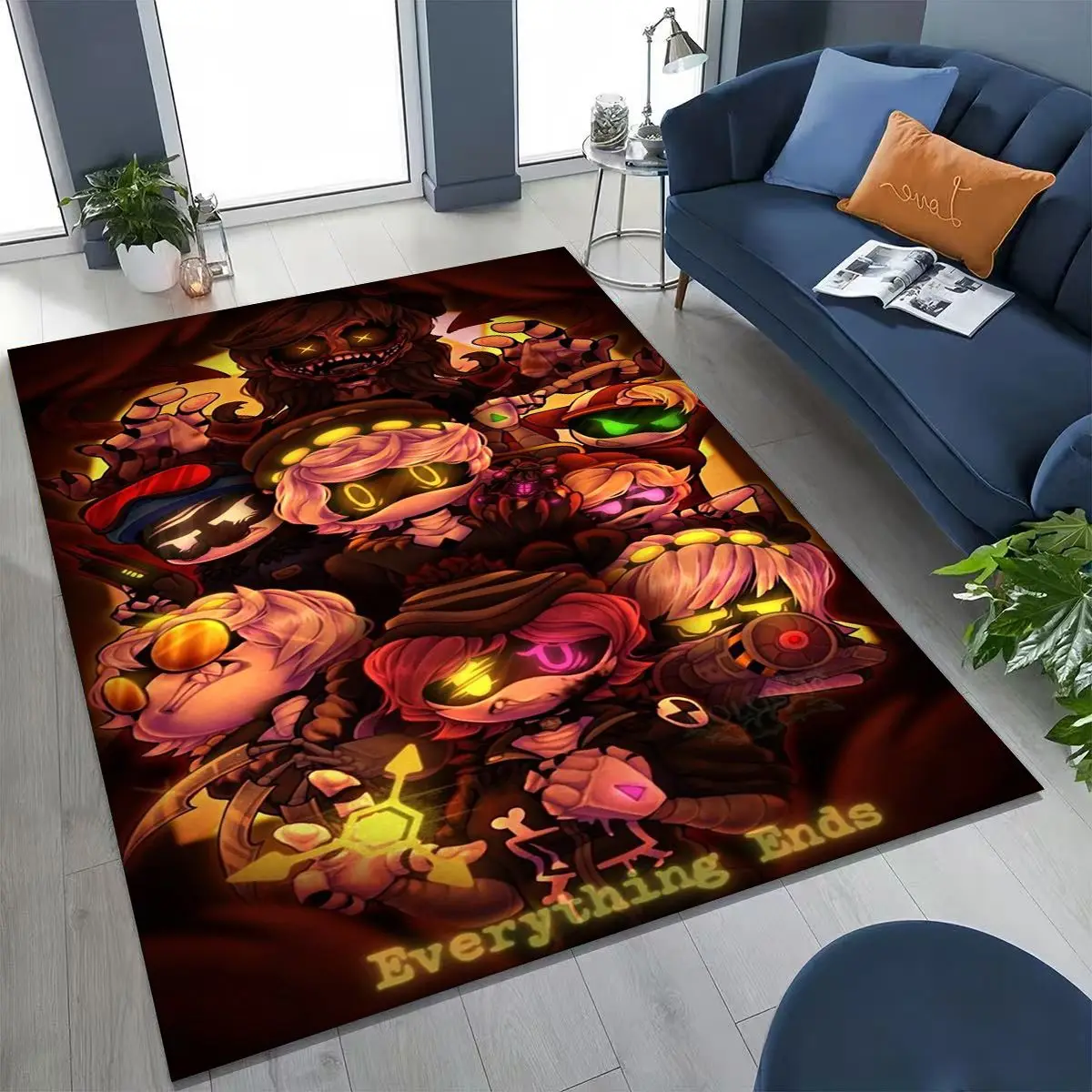 Cartoon Murder Drones Uzi Robot Art Rug for Bedroom Living Room Sofa Home Doormat Decor,Large Kids Play Non-slip Floor Mat