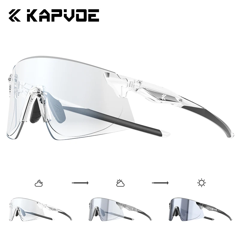 

Kapvoe Photochromic Cycling Sunglasses Running Glasses MTB Skating UV400 Fishing Goggles for Men Bike Bicycle Eyewear New 2026