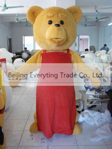 

New Adult Hot Sale Foam Red Dress Bear Fancy Cartoon Mascot Costume Plush Christmas Fancy Dress Halloween Mascot Costume