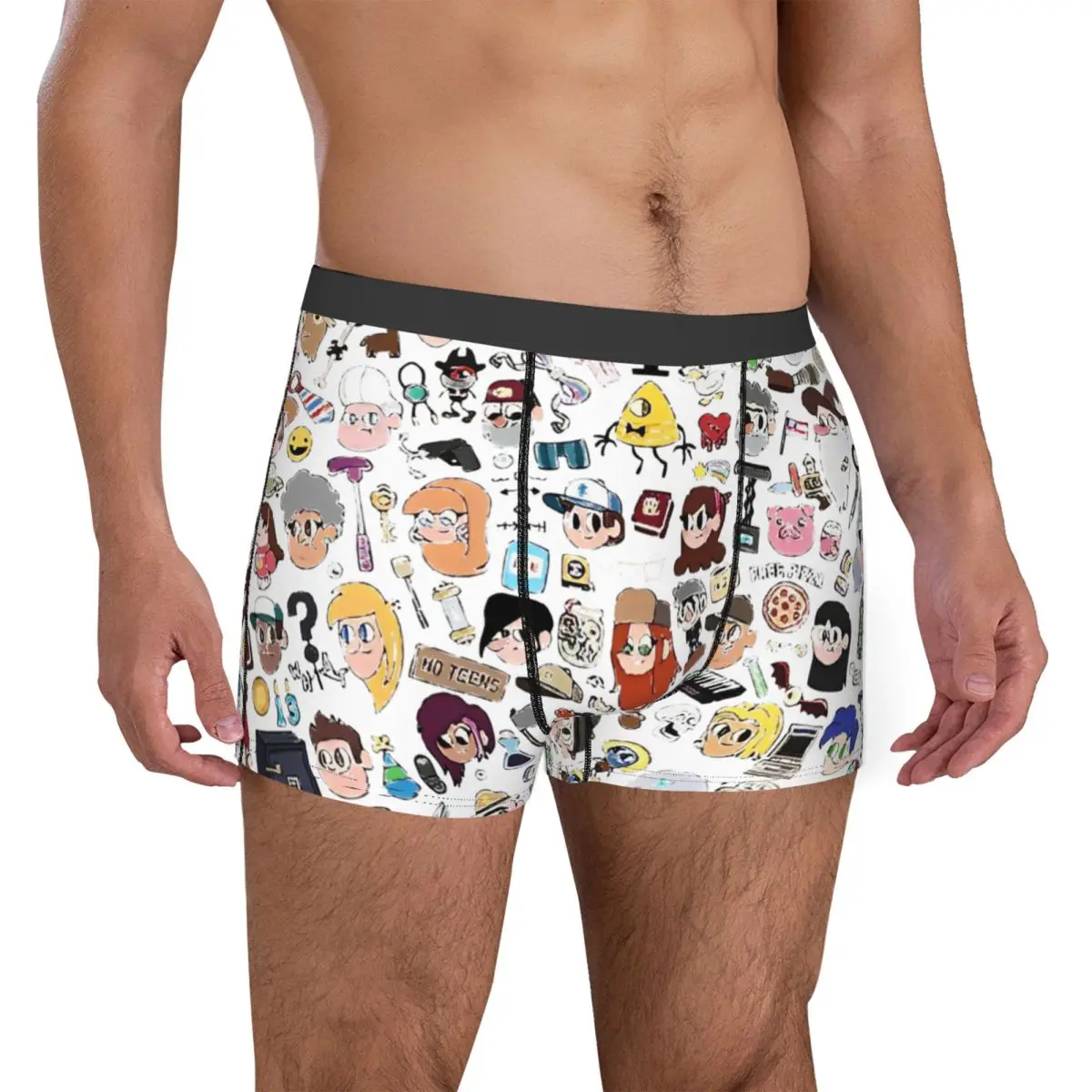 Men Gravity Falls Doodle Bill Cipher Boxer Briefs Shorts Panties Underwear Cartoon Dipper Mabel Pines Homme Printed Underpants