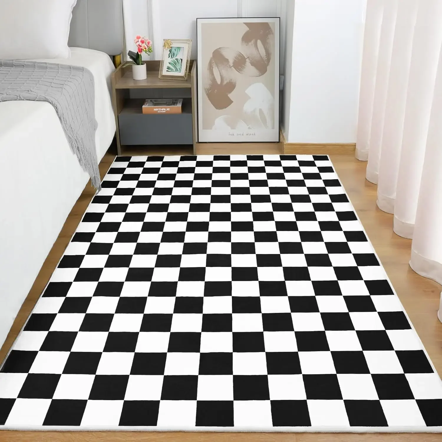 Checkerboard Pattern Carpet Various Styles With Blue Green Red Contrast Checkered Designs Non Slip Rug For Living Room Decor