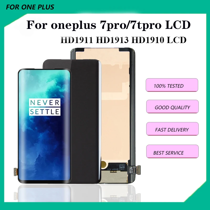 For OnePlus 7 pro 7T Pro LCD Display Screen Touch Sensor Screen Digitizer For Oneplu HD1911 HD1913 LCD Screen